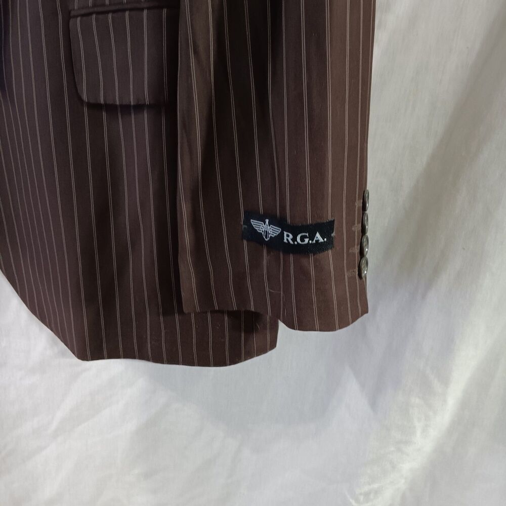 NWT Reportage RGA Made In Italy Striped Suit Jacket Sz 40 Hip Hop Church - Picture 3 of 11